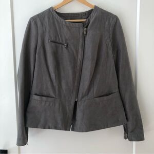 DKNY faux suede asymmetrical zip jacket women’s‎ size M